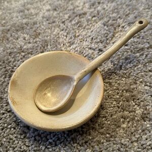 Creative Co-Op Rustic Tan Ceramic Spoon Rest